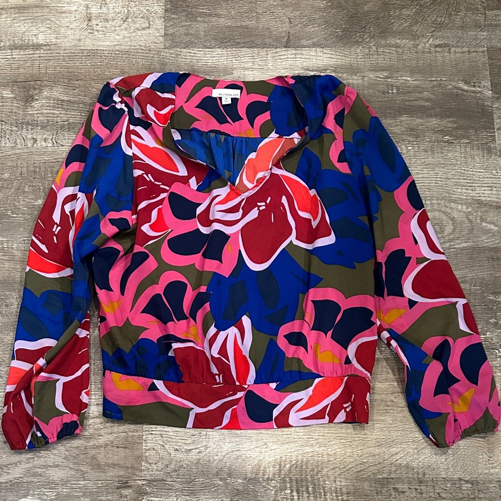 Allison Joy Women's Multicolor Floral Blouse SZ XL
